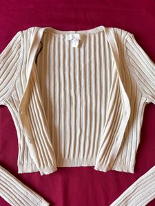 H&amp;M Beige Classic Cardigan Sweater