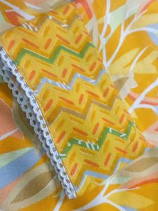 Yellow Floral Print Kurta with Pants