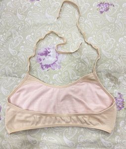 Halter Neck Tie Up Crop Top Bra