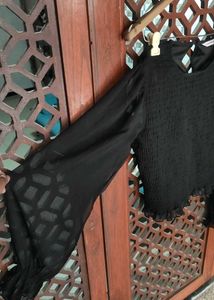 Chic Black Long Sleeve Top