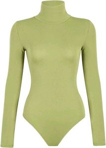 SHEIN Olive Green Turtleneck Slim Fit Bodysuit 🫒