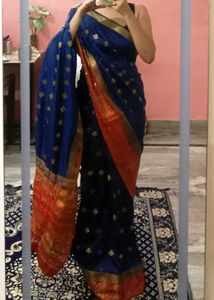 Elegant Blue Banarasi Silk Saree