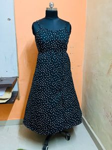 Black Polka Dot Dress Xl Size
