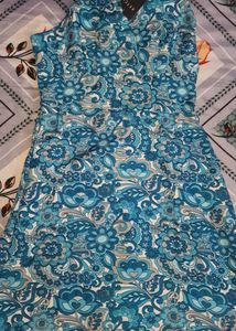 Blue Floral Print Dress