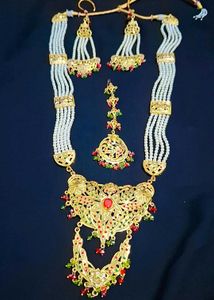 Pearl Necklace Earring &amp; Headpiece Set