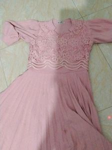 Pink Lace Detail Dress