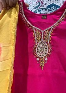 Elegant Red Embroidered Kurta Set