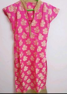Pink &amp; Gold Embroidered Suit Set