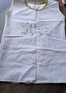 White Graphic Tank Top Amd Outer