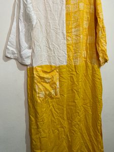 Elegant White &amp; Yellow Kurta