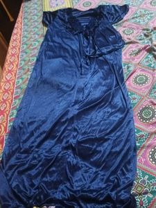 Navy Satin Nightsuit Set