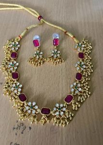Combo jewellery(Gold Plated Green-Pink
