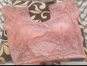 Peach Floral Saree