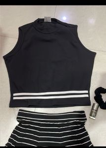 Black &amp; White Striped Set