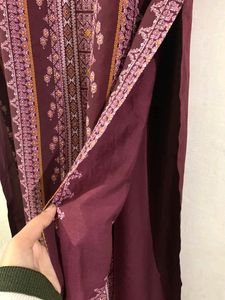 Printed Maroon Kurta (Women)
