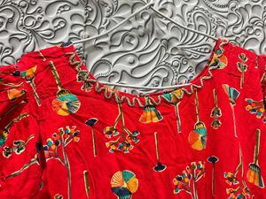 Red Floral Print Dress