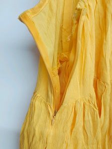 Yellow Short Peplum Top For Girls