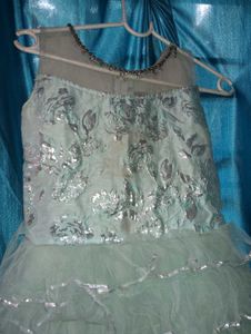 Light Blue Tiered Tulle Dress