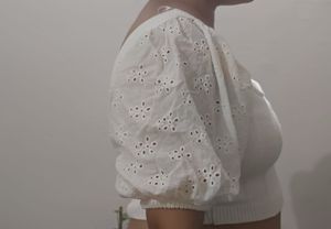 Zara White Puff Sleeve Top