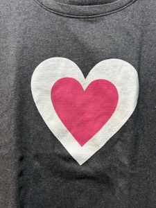 Gray T-shirt with Pink Heart