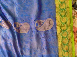 Royal Blue And Green Korvai Kanchipuram Silk Saree