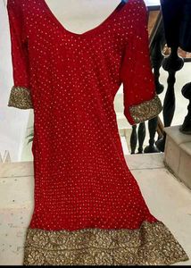 Red & Gold Embellished Kurti