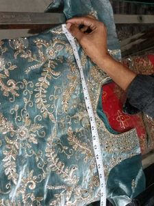 Elegant Teal &amp; Gold Pakistani Suit