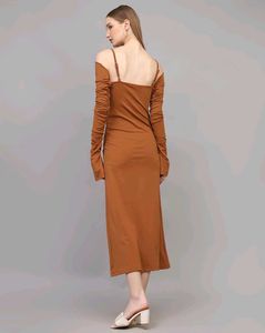 Chic Brown Midi Dress