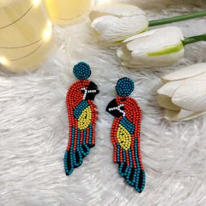 Handmade Parrot Beaded Earrings🦜