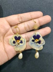 Real Flower Resin Earrings