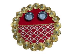 Handmade Decorative Pooja Thali, Puja Plate, Karwa