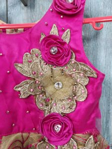 Pink Embroidered Party Frock