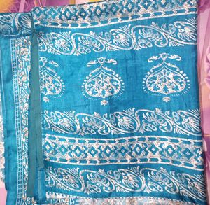 Combo Of Two Sarees Sky Blue &amp; Multi Color Saree