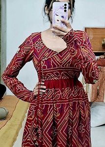 mahroon bandni kurta✨️🤌❤️