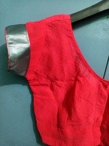Red &amp; Silver Blouse