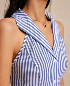 Striped Sleeveless Blouse