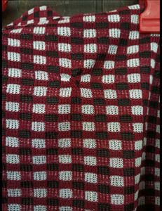 Red &amp; White Warm Checkered Tunic Top