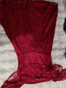 Red Lace Off-Shoulder Dress