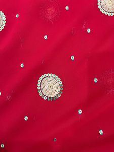 Heavy Work Red Saree