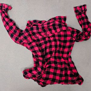 red plaid shirt
