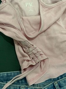 Pink Ribbed Tank Top