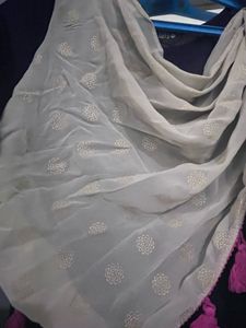 Black Dress with Tasseled Shawl