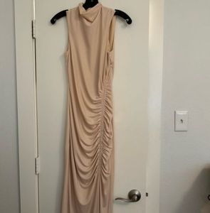 Zara Ruched Cream Maxi