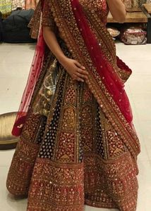 zariwork velvet Bridal Lehenga Choli [Brand New]