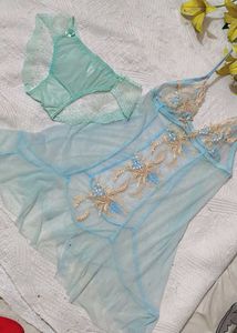 La Perla Blue Slip Dress &amp; Nighty