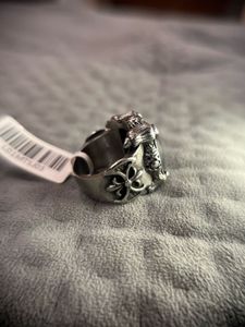 Mens Biker Black Gem Ring
