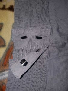 Grey Cotton Blend Trousers