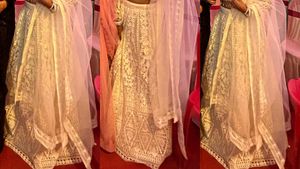 customised embroidered skirt and dupatta set