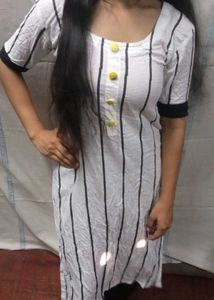 Striped White Kurta