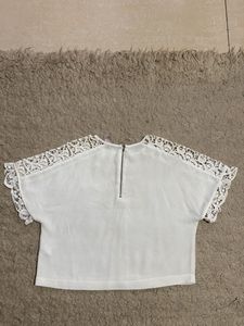 Boxy Crop Top In White